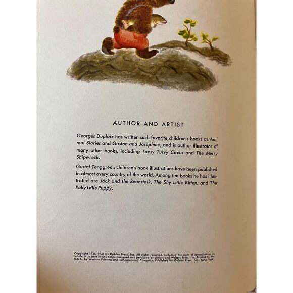 1947 The Big Brown Bear: Big Golden Book by Georges Duplaix & Gustaf Tenggren - Picture 4 of 9